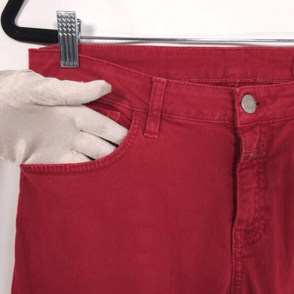 Closed ITALY🇮🇹MADE Holly Moto Jeans Women's 27 Red Ankle Zip Mid Rise - Picture 9 of 14